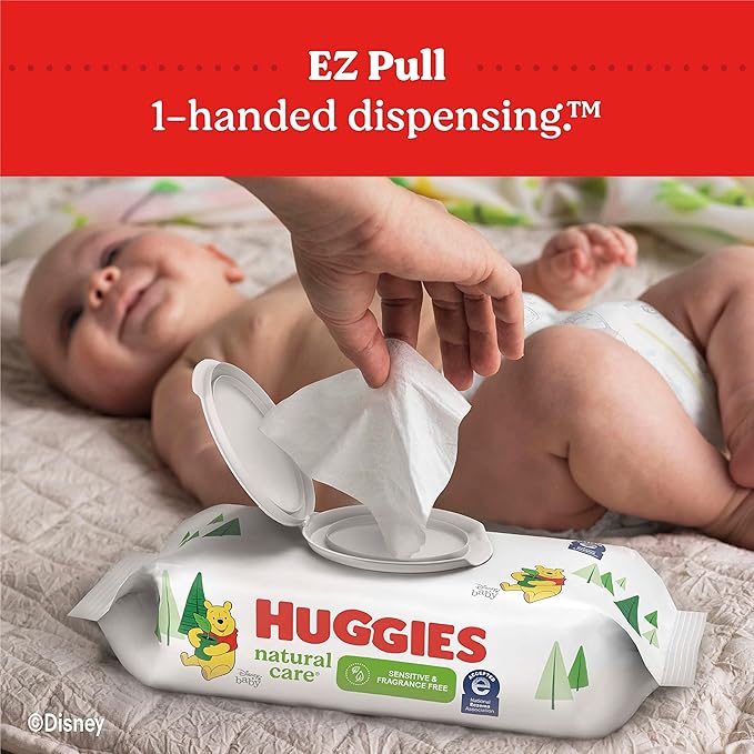 Huggies Natural Care Sensitive Baby Wipes, Hypoallergenic, 99% Purified Water - Image 5