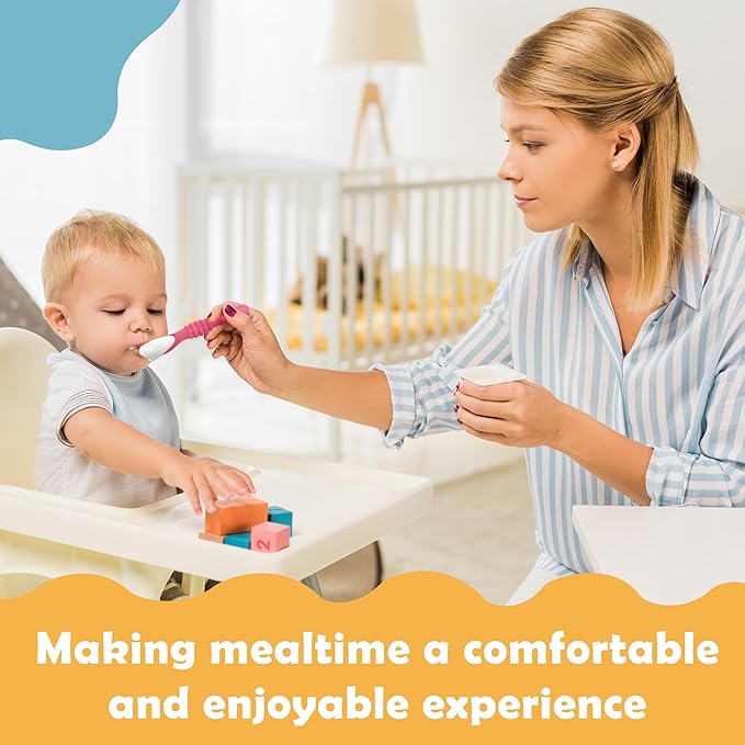 Baby Spoons Self Feeding 6 Months, Easy-Grip Handle, and Soft Texture, Gentle - Image 2