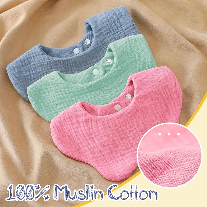 Baby Bibs Muslin Drool Teething Drooling Bibs - Image 3