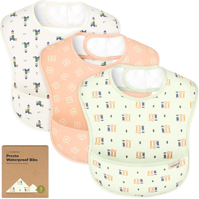 KeaBabies 3-Pack Waterproof Baby Bibs by KeaBabies