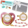 Custom Pacifier with Name, Bling Personalized Pacifier Clip Set with Gift Box by Munchewy