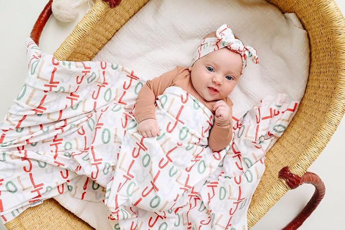 Copper Pearl Large Premium Knit Baby Swaddle Receiving Blanket 'Jolly' - Image 3