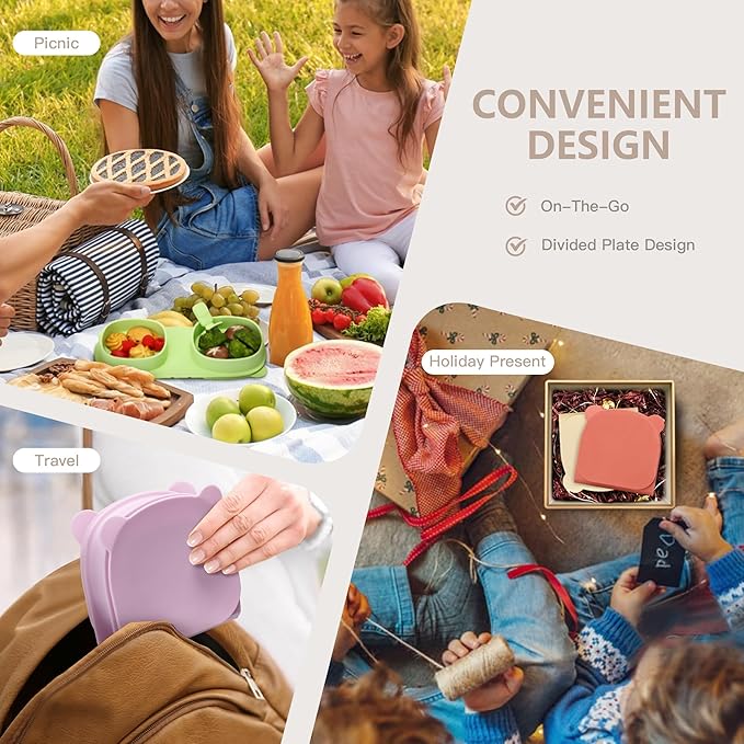 Silicone Foldable Novelty Dinner Plates, Suction Plates - Image 5