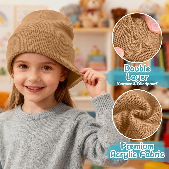 ZOORON Toddler Beanie Baby Kids Beanies Warm Winter Hat Knit Skull Cap - Image 3