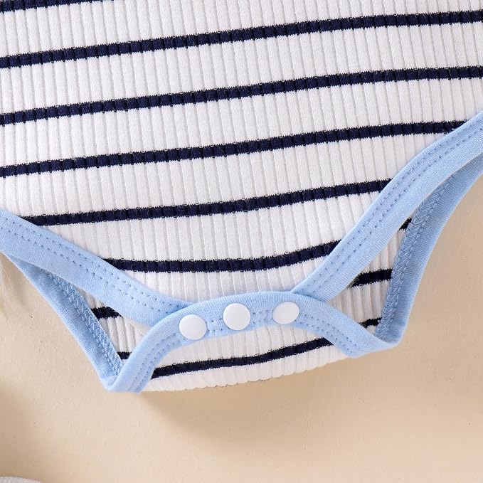 Baby Boy Clothes Fall Winter Outfits Long Sleeve Striped Romper Cute Cartoon - Image 7