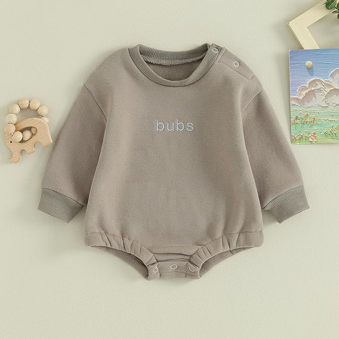 VISGOGO Newborn Infant Baby Boy Girls Oversized Romper Little Dude Sweater - Image 2