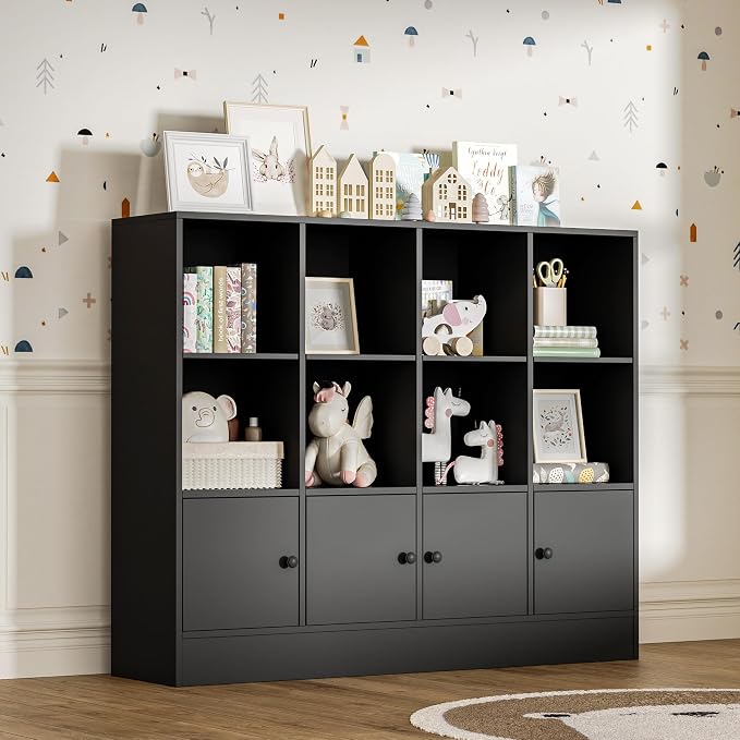Black Bookshelf, Wood Bookcase - Image 4