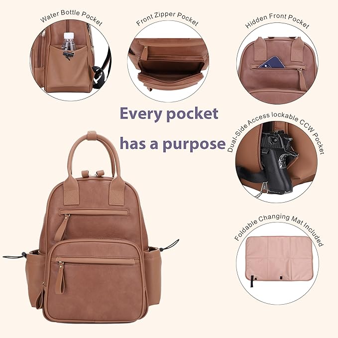 JESSIE & JAMES Saturday EDC Diaper Bag Backpack Multi Function Diaper Bag - Image 2
