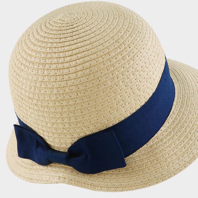 Baby Girl Straw Hat Outdoor Baby Sun Protection Hats Summer Bowknot Beach Cap - Image 2