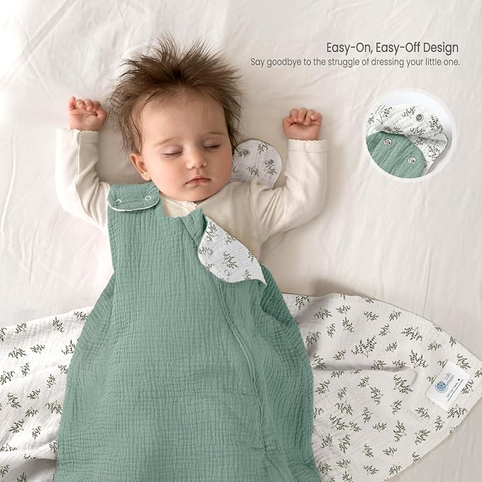 lulumoon Sleep Sack Muslin for Baby: Cotton Wearable Blanket for 3-9 Months - Image 2