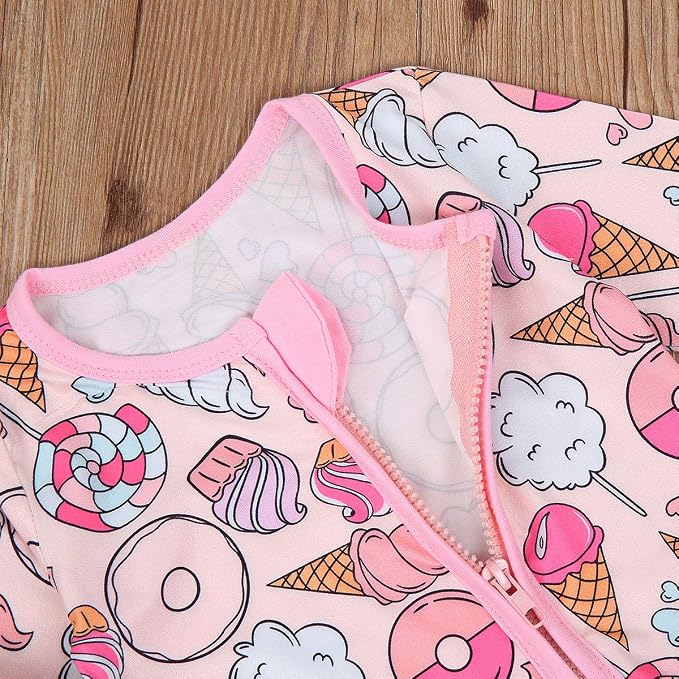 CIYCUIT Baby Girls Cactus Footies Newborn Zip Up Onesie Romper - Image 4