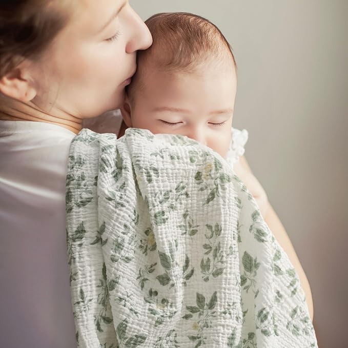 GLLQUEN BABY Muslin Swaddle Blankets, Baby Swaddle Blanket Unisex, Osmanthus - Image 5