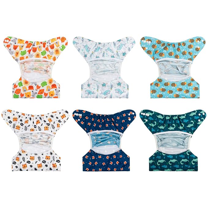 Babygoal Cloth Diaper Covers 6 Pack+Wet Bag - Image 3