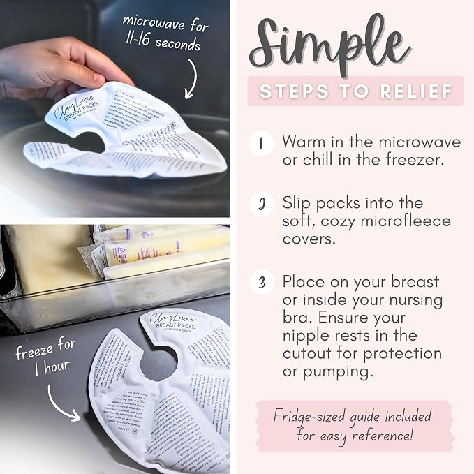Cradle & Grace ClayLuxe Breast Therapy Packs, Natural Clay Hot & Cold Breast - Image 5
