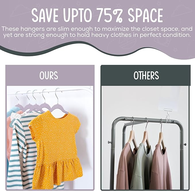50 Premium Kids Velvet Hangers - Image 7