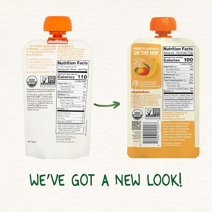 Pumpkin Tree Peter Rabbit Organics Super Oats & Seeds, Puree Squeeze Pouch - Image 2