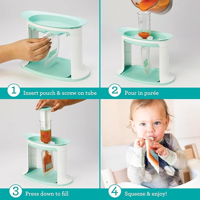 Infantino Squeeze Station, Baby Food Maker & Pouch Filler, Fill 3 Reusable - Image 2