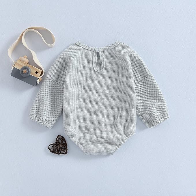 Douhoow Cute Baby Sweatshirt Romper Waffle Knit Baby Clothes Infant Girl Boy - Image 7