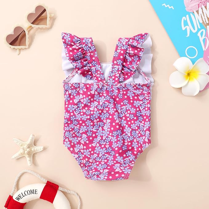 Happy Town One-Piece Infant Toddler Baby Girl Summer Swimsuit Watermelon - Image 7
