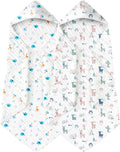 Yoofoss Hooded Baby Towels for Newborn 2 Pack 100% Muslin Organic Cotton Baby by YOOFOSS