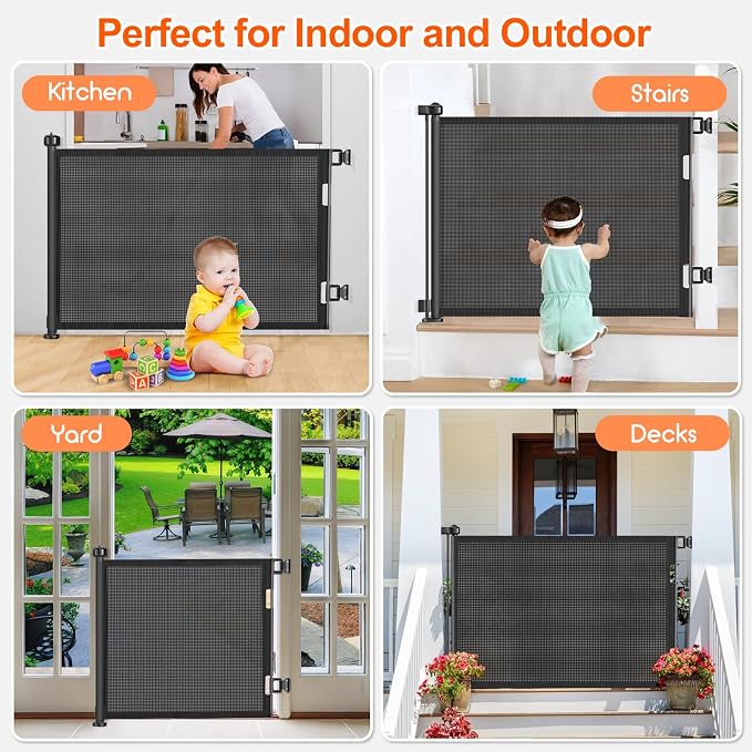 55 inch Retractable Baby Gates, EZIGO Extra Wide Baby Gate - Image 7