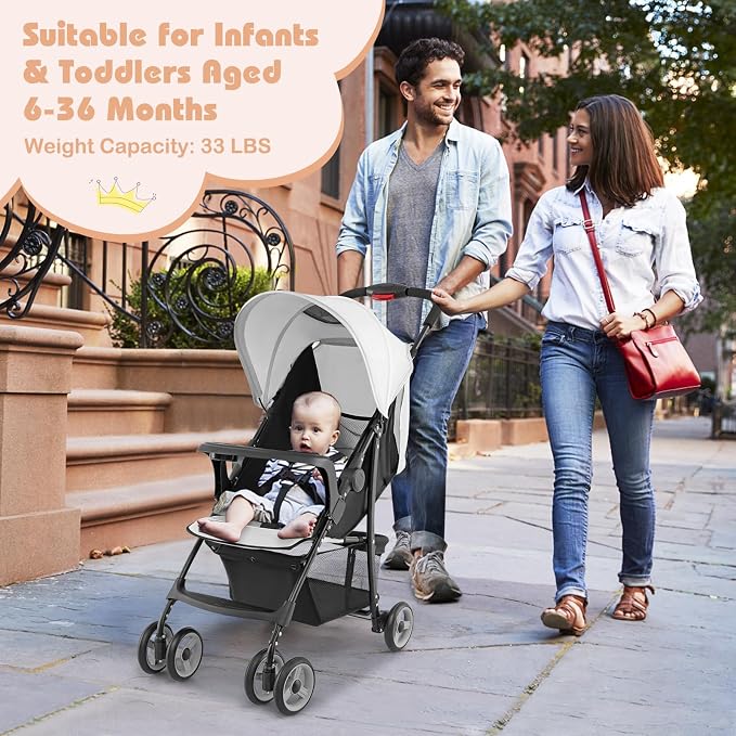 HONEY JOY Lightweight Stroller, Compact Travel Stroller - Image 2