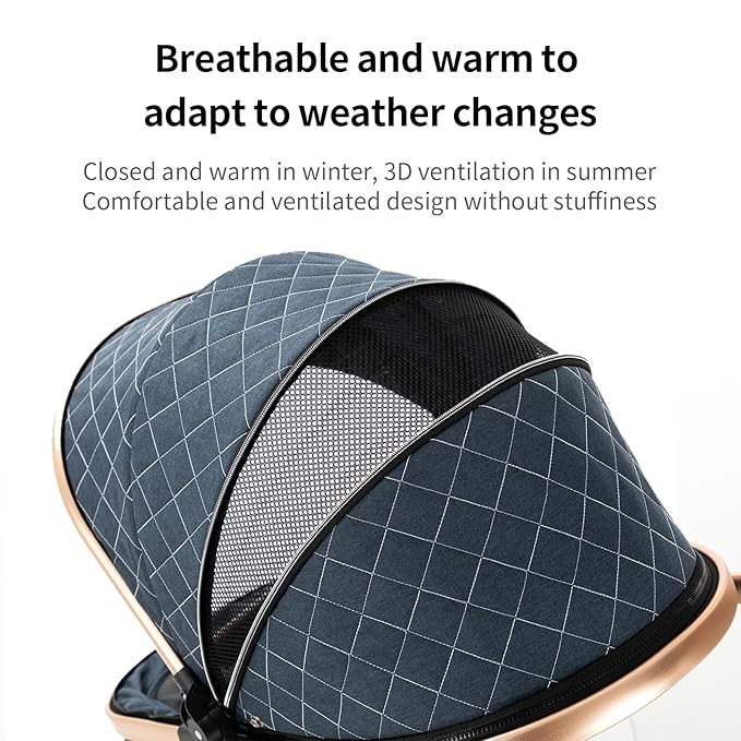 2 in 1 Baby Stroller with Bassinet Mode, Reversible Infant Pram, One-Click - Image 5