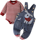 Baby Boy Clothes Fall Winter Outfits Long Sleeve Striped Romper Cute Cartoon by CETEPY