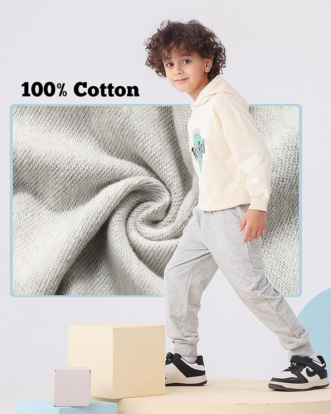 GFQLONG 2/3 Pack Toddler Pants Sweatpants Boys Cotton Joggers, Athletic Pull on - Image 2
