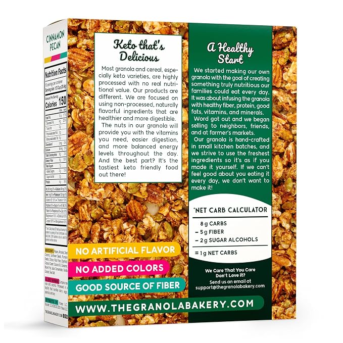 TGB Cinnamon Keto Granola | 1g Net Carb Cereal | Gluten Free Low Carb Nut Snack - Image 4