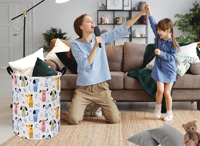 Round Laundry Hamper Storage Basket Laundry Organizer Hamper Storage Bins - Image 7