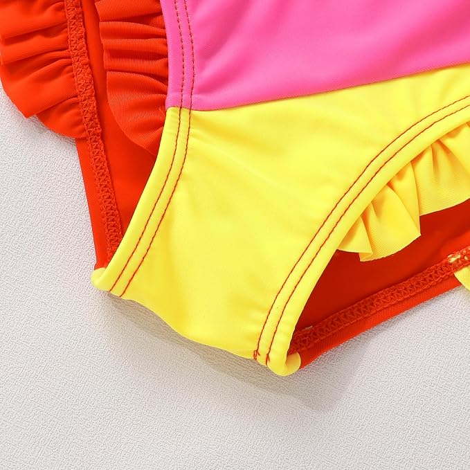 Toddler Swimsuit Girl Color Block Stripe Swimwear Baby Girl Summer Beach - Image 5