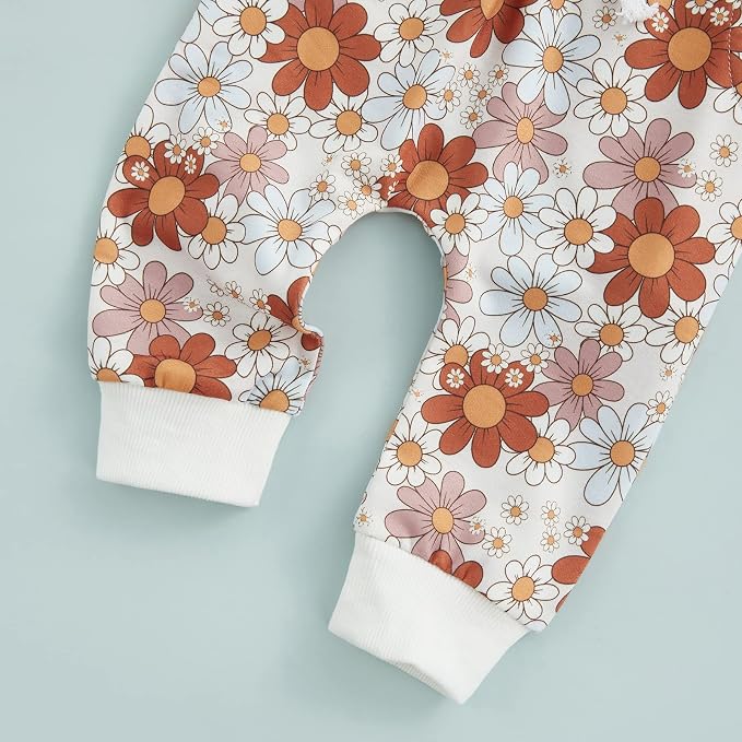 3Pcs Baby Girl Outfits Daisy Sweatshirt + Pants + Headband Infant Fall Winter - Image 4