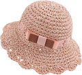 Baby Girl Straw Hat Outdoor Baby Sun Protection Hats Summer Bowknot Beach Cap by JANGANNSA