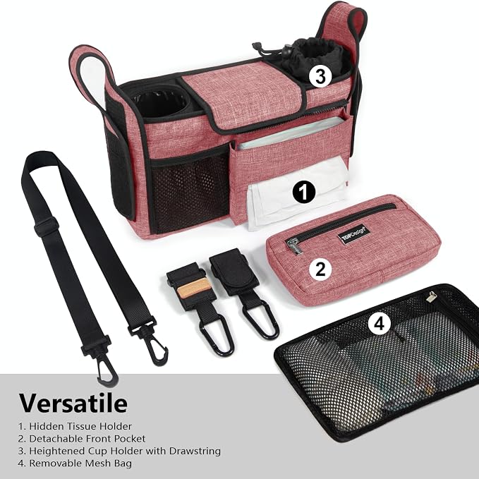 TOPDesign Universal Baby Stroller Organizer, Stroller Caddy - Image 2