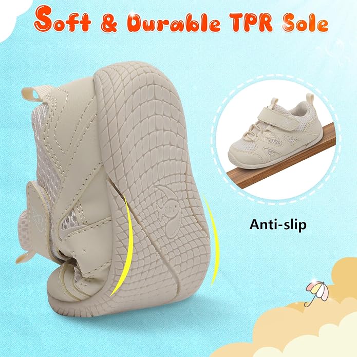 LeIsfIt Baby Shoes Boys Girls First Walking Shoes Non-Slip Toddler Breathable - Image 3