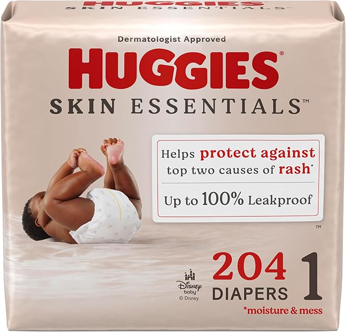 Huggies Size 1 Diapers, Skin Essentials Baby Diapers, Size 1, Packaging May Vary by Huggies%C2%AE