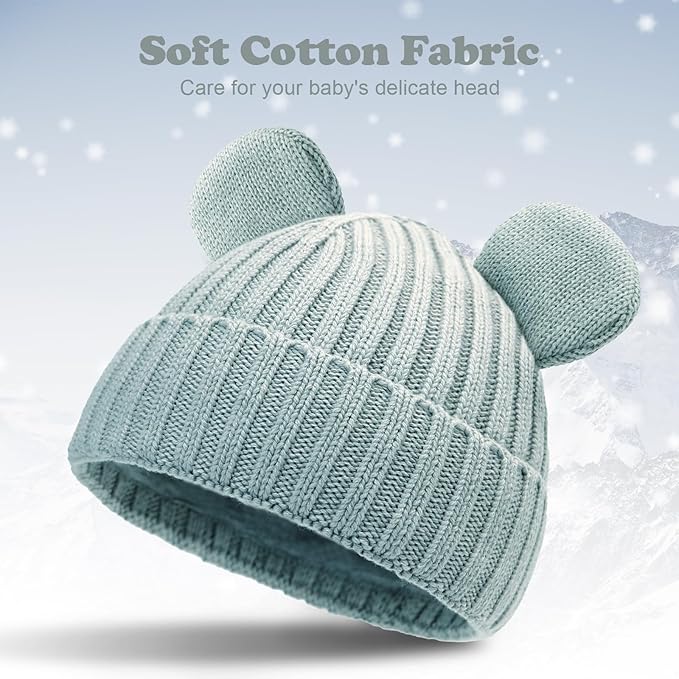Toddler Boy Winter Beanie Baby Knit Hat Warm Girl Beanies Newborn Cute Hats - Image 2