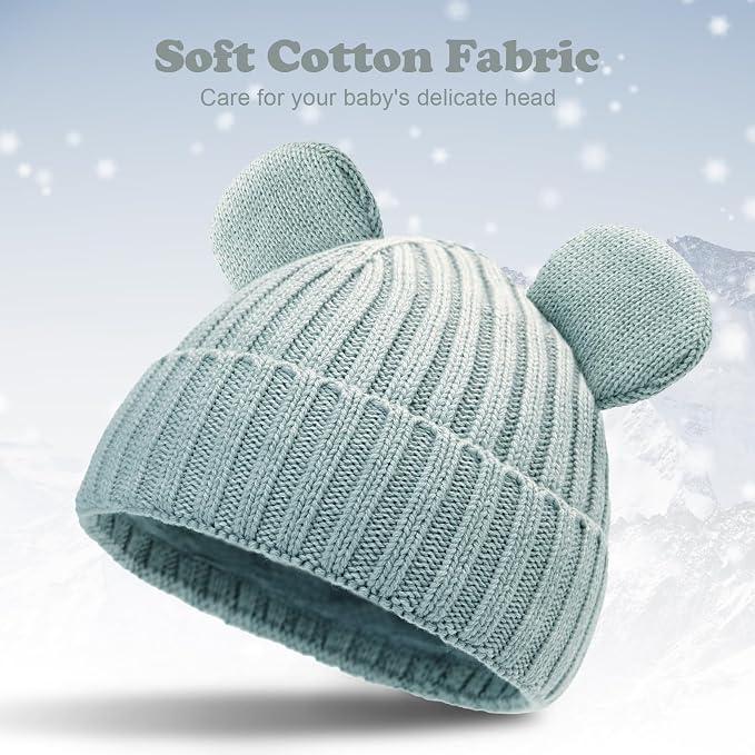 Toddler Boy Winter Beanie Baby Knit Hat Warm Girl Beanies Newborn Cute Hats - Image 2