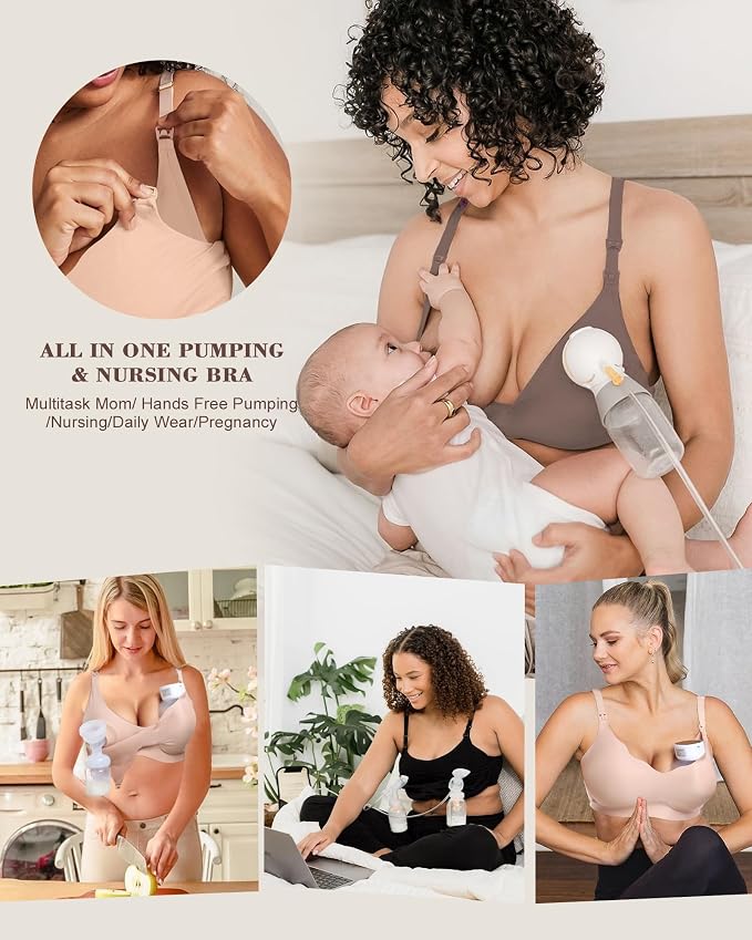 As Fairy Wireless Seamless Pumping Bra Hands Free Nursing Bra Wirefree Comfort - Image 6