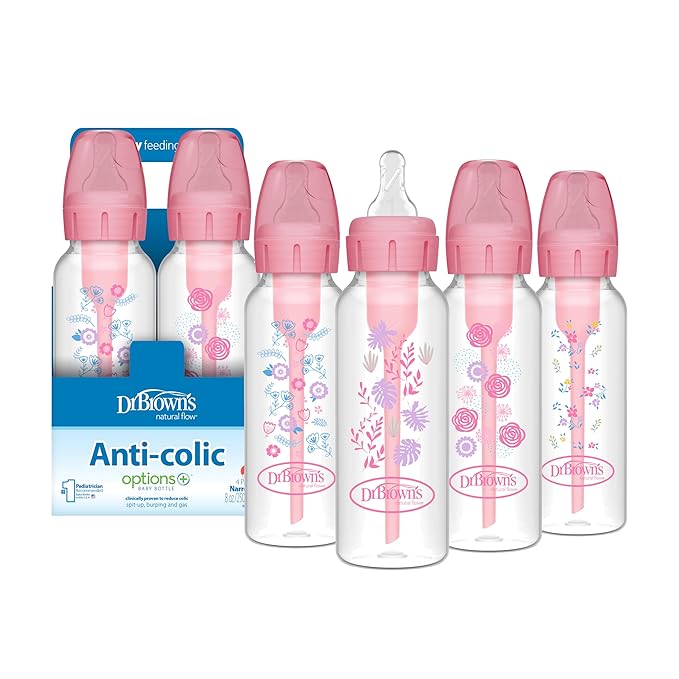 Dr. Brown's Natural Flow Anti-Colic Options+ Narrow Baby Bottle, 8 oz/250 mL by DrBrowns