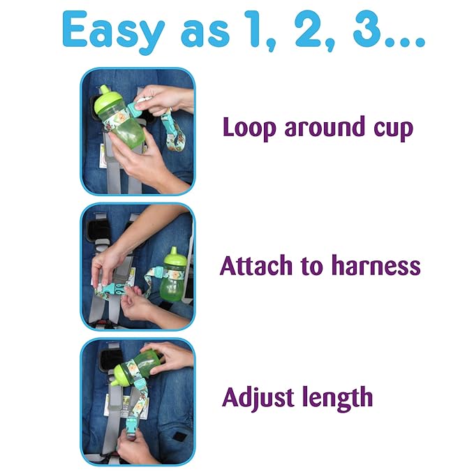 PBnJ Baby SippyPal Sippy Cup Holder Strap Leash Tether 123 2-Pack - Image 6