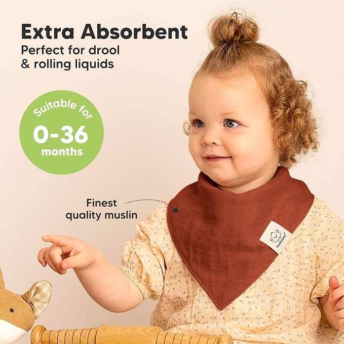 8-Pack Muslin Baby Bibs for Boys, Girls - Image 2