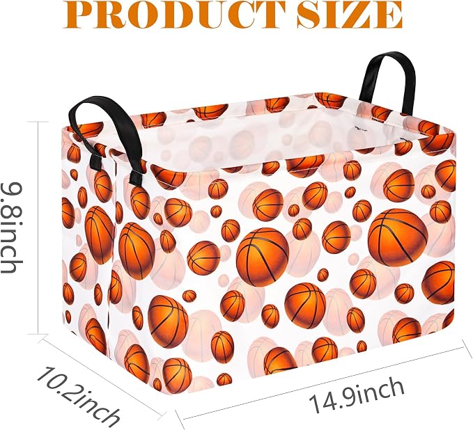 Basketball Kids Gift Storage Basket Shelf Storage Basket Organizer Box Clothes - Image 7