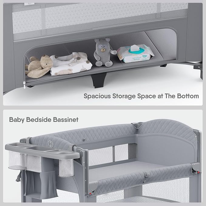 4 in 1 Baby Bassinet, Pack and Play, Bedside Crib Sleeper, Diaper Changer - Image 5