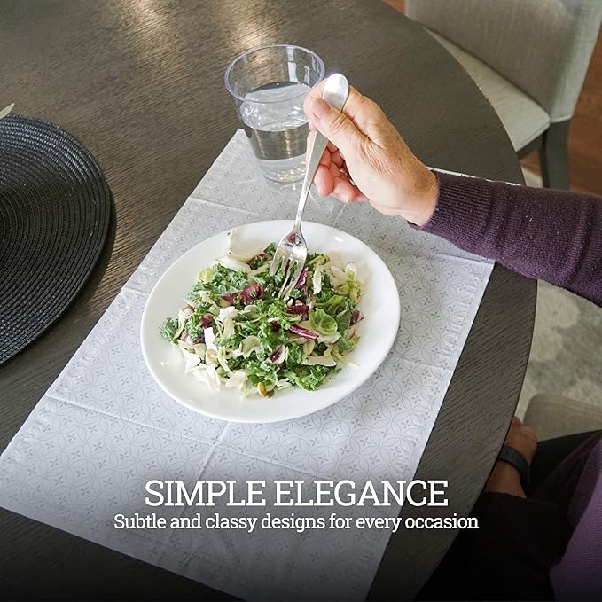 Gray and White Disposable Placemats - Image 4
