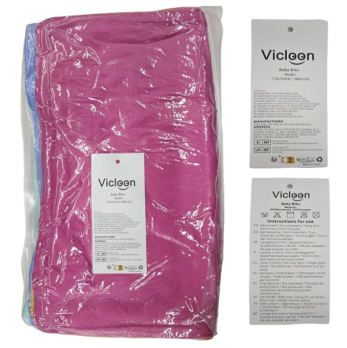 Vicloon Baby Bibs, Baby Bibs for Boys, Terry Drool Cotton Bibs Waterproof - Image 8