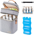 Breastmilk Cooler Bag with Ice Pack Fits 6 Baby Bottles Up to 9 Ounce by BABEYER