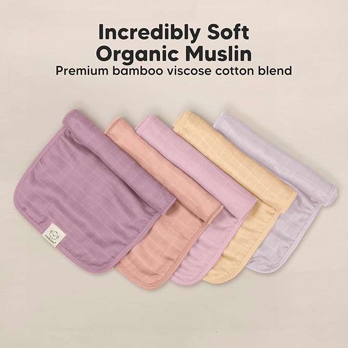 5-Pack Cotton Muslin Burp Cloths Baby Girls, Boys - Image 4