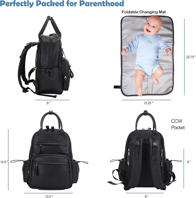 JESSIE & JAMES Saturday EDC Diaper Bag Backpack Multi Function Diaper Bag - Image 4